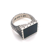 Anillo Sello Uomo plata de primera ley y onix