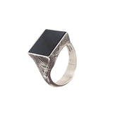Anillo Sello Uomo plata de primera ley y onix