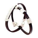 Pulsera Uomo plata de primera ley y piel