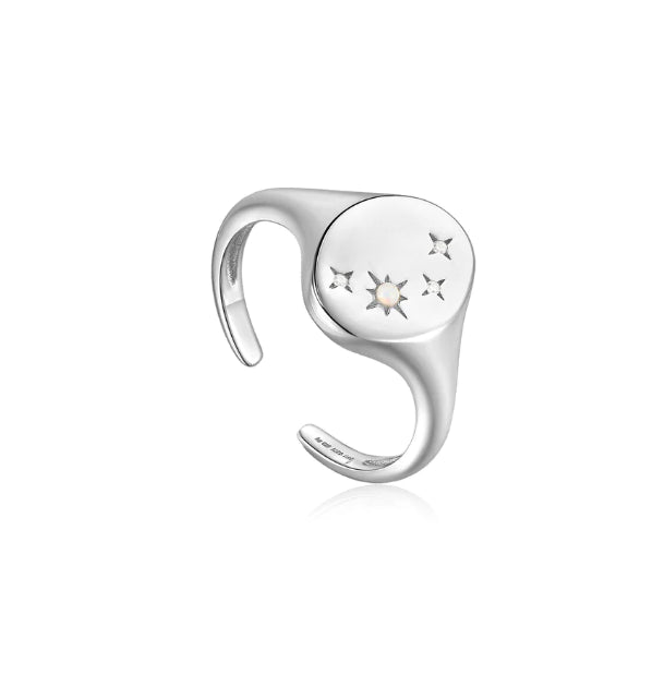 Segell Ania Haie de plata, estrelles de circonita i òpal