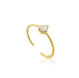 Anillo Ania Haie de plata bañada en oro y ópalo de color