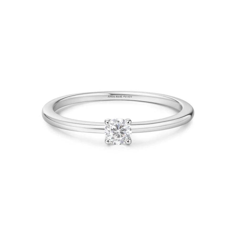Anillo apilable delgado clásico de plata