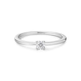 Anillo apilable delgado clásico de plata