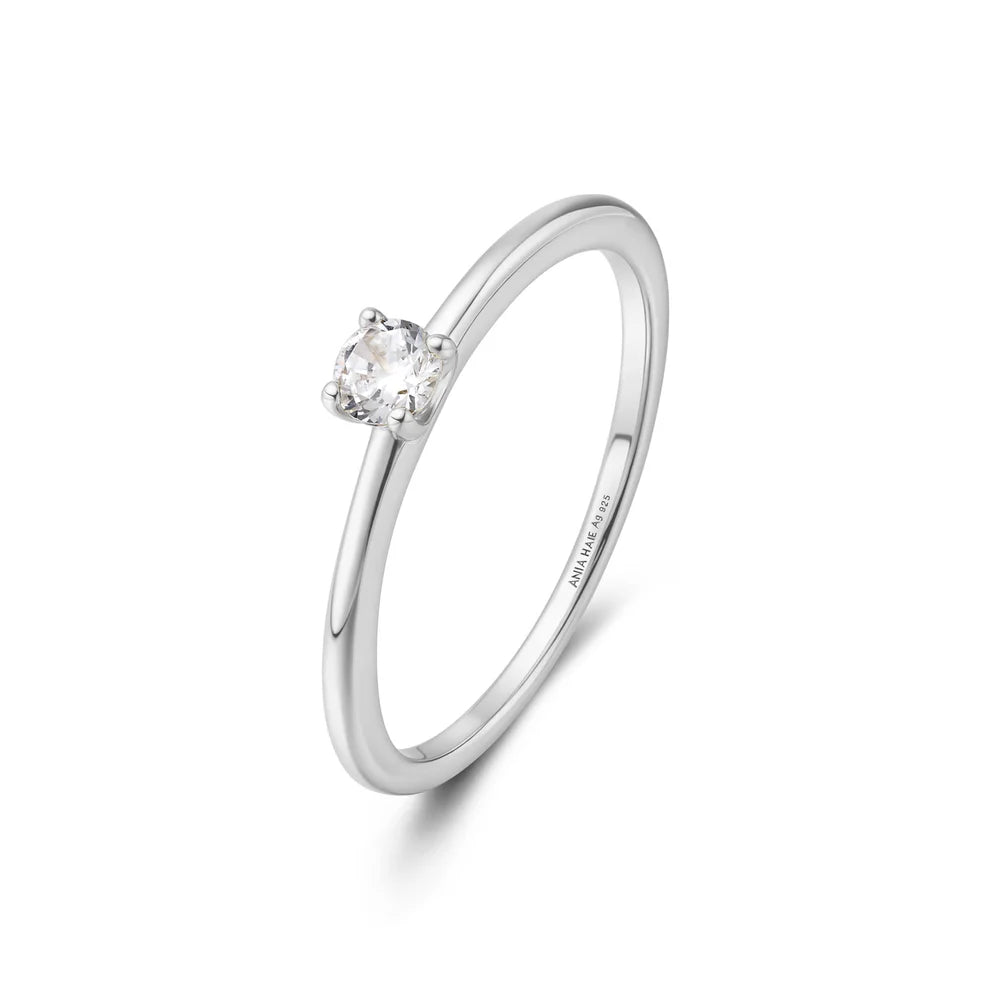 Anillo apilable delgado clásico de plata