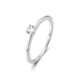 Anillo apilable delgado clásico de plata