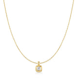 Collar solitari modern d'or amb encast bisellat