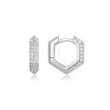 Arracades d'aro petites d'escut brillant platejat