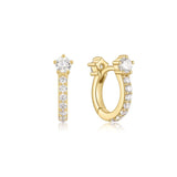 Arracades d'aro Huggie daurades brillants amb pavé
