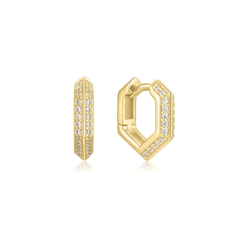 Arracades d'aro petites d'escut brillant daurat