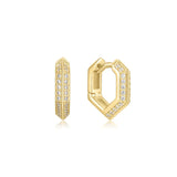 Arracades d'aro petites d'escut brillant daurat