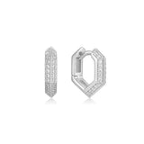 Arracades d'aro petites d'escut brillant platejat