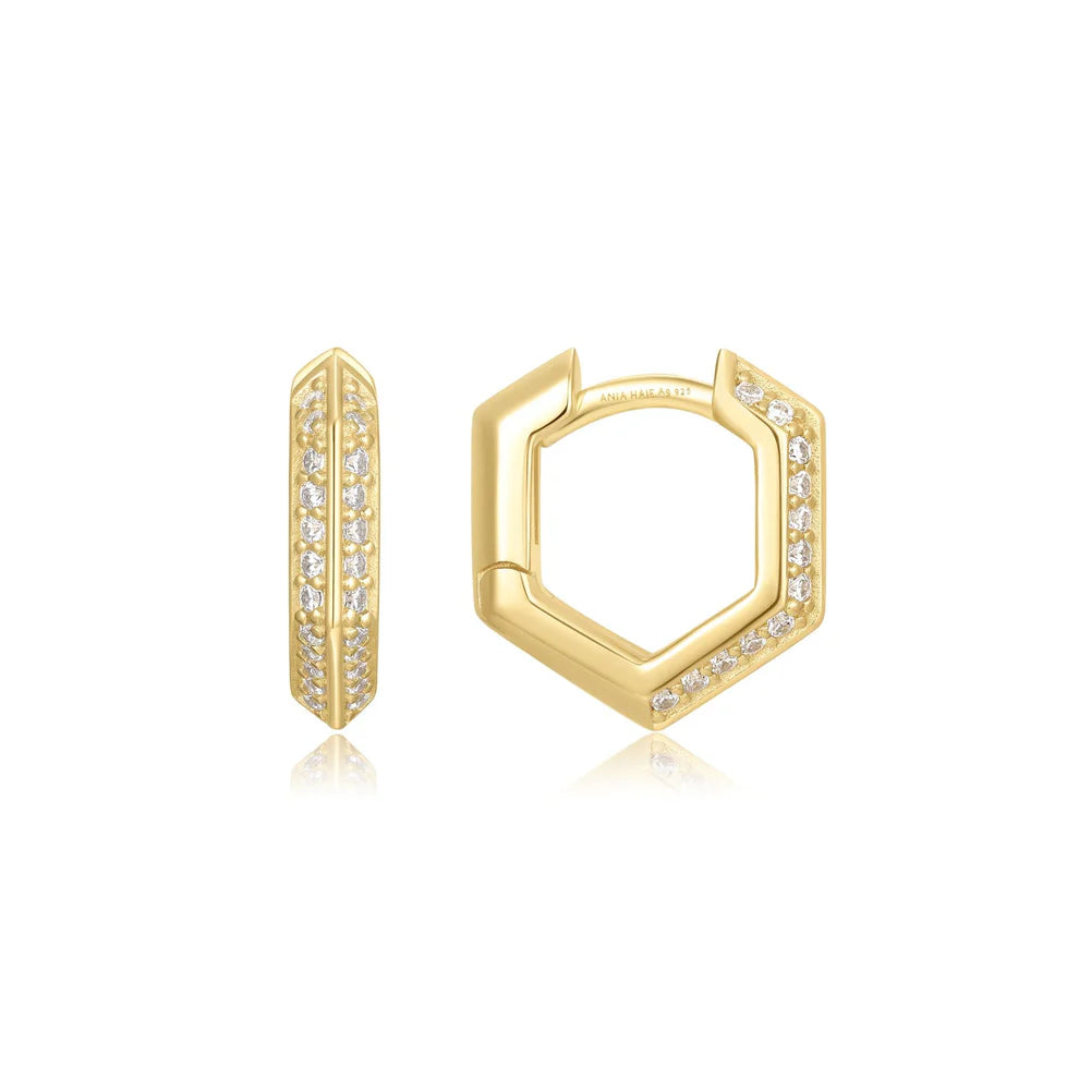 Arracades d'aro petites d'escut brillant daurat