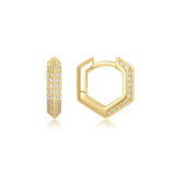 Arracades d'aro petites d'escut brillant daurat