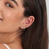 Arracades d'aro petites platejades amb brillant