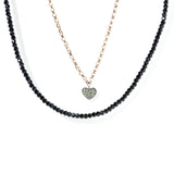 Collar Cuore plata 1ª ley espinelas y diamantes