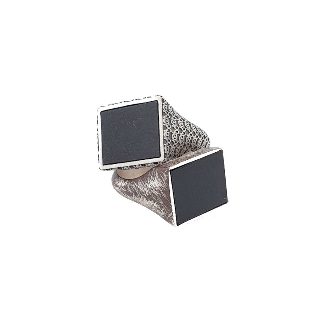 Anell Segell Uomo plata de primera llei i onix