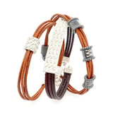 Pulsera Uomo de piel y pieza central de plata