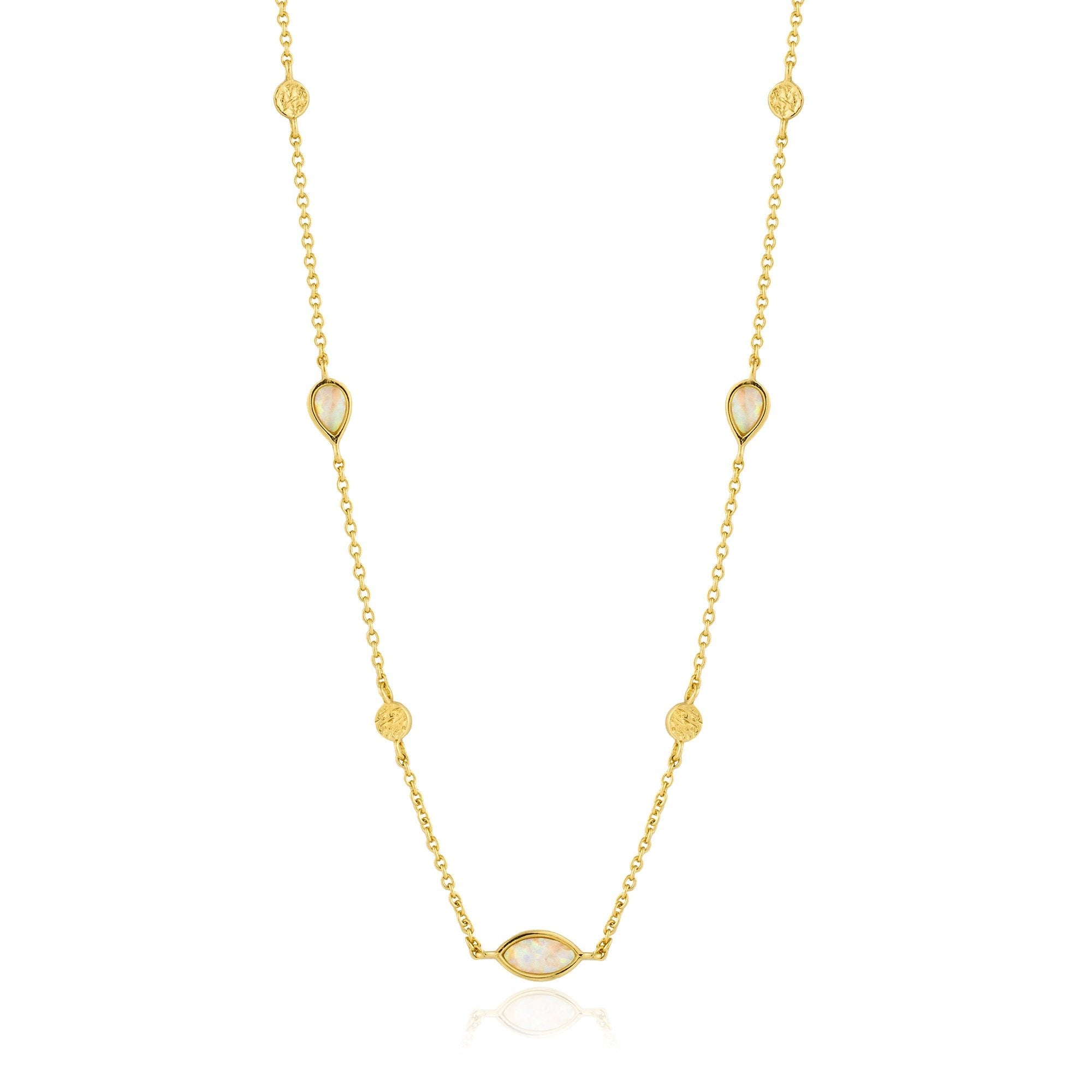 Collar Ania Haie de plata banyada en or i òpal