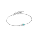 Pulsera Ania Haie de eslabones de plata y Tidal Turquoise