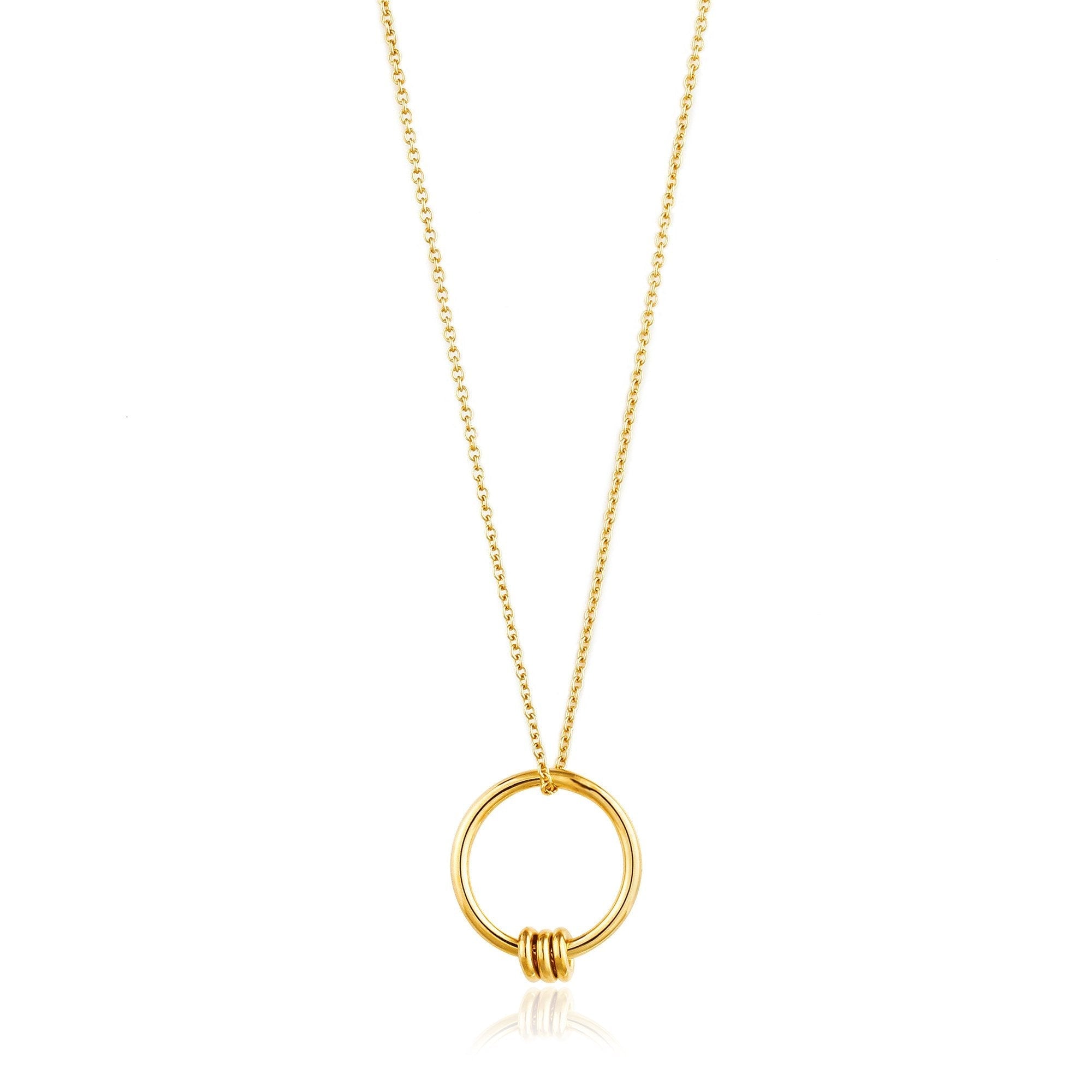 Collar Ania Haie Circle Necklace de plata bañada en oro