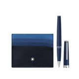 Montblanc Meisterstück Set con rollerball PIX Blue y portatarjetas