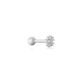 Piercing Ania Haie de plata amb flor de zirconites