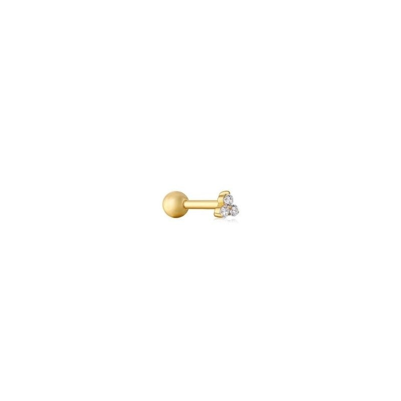 Piercing Ania Haie de plata banyada en or Trio Sparkle