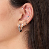 Piercing Ania Haie de plata Doble Sparkle