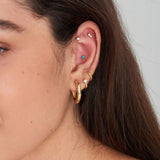 Piercing Ania Haie de plata bañada en oro Doble Sparkle