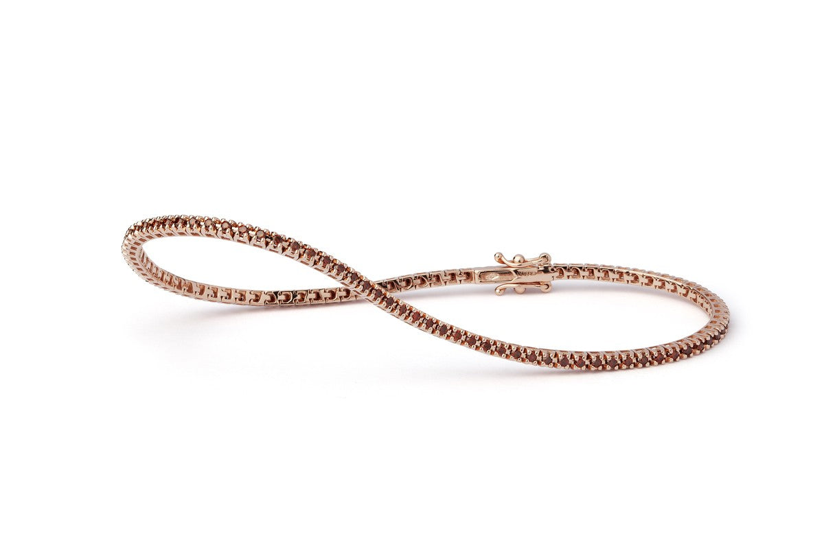 Pulsera en oro rosa y diamantes naranjas