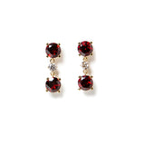 Pendientes Rosich Amazona oro con diamantes marrones y granates