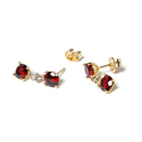 Pendientes Rosich Amazona oro con diamantes marrones y granates