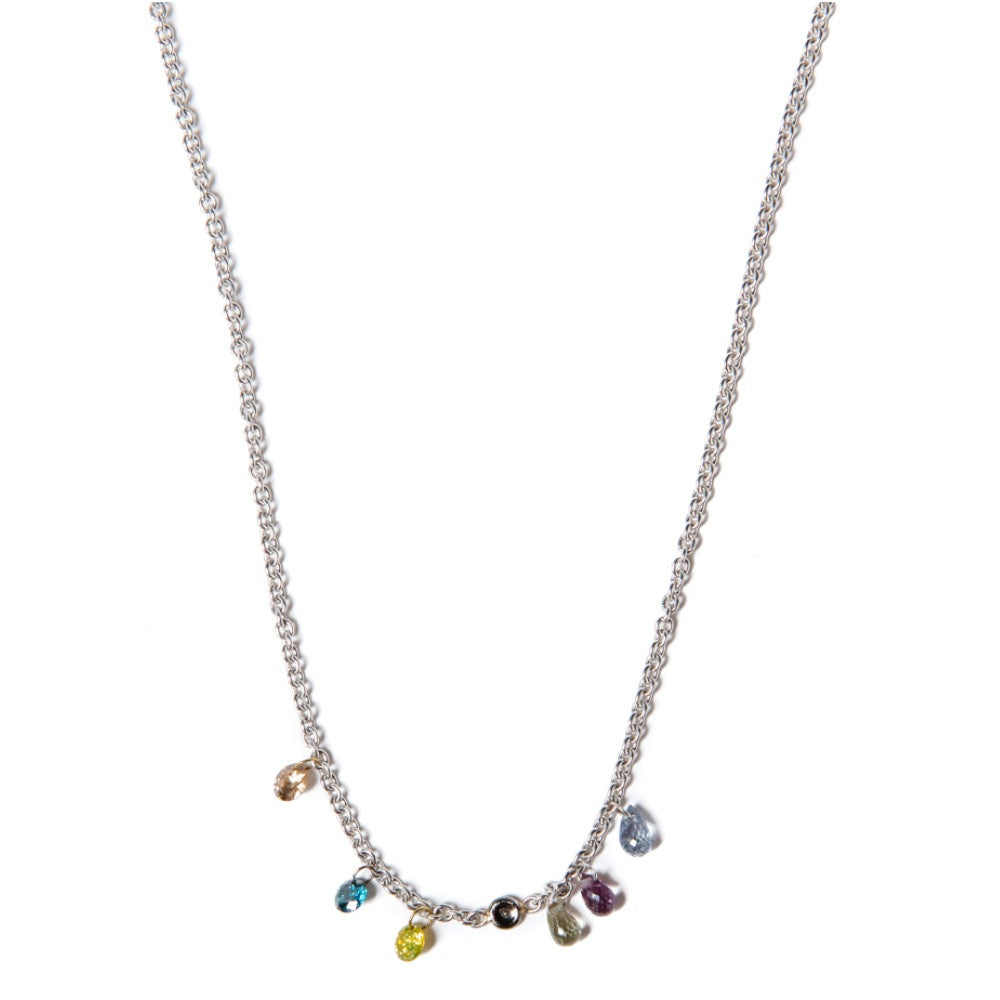 Collar Rosich Aurora or groc amb safirs i diamants de colors