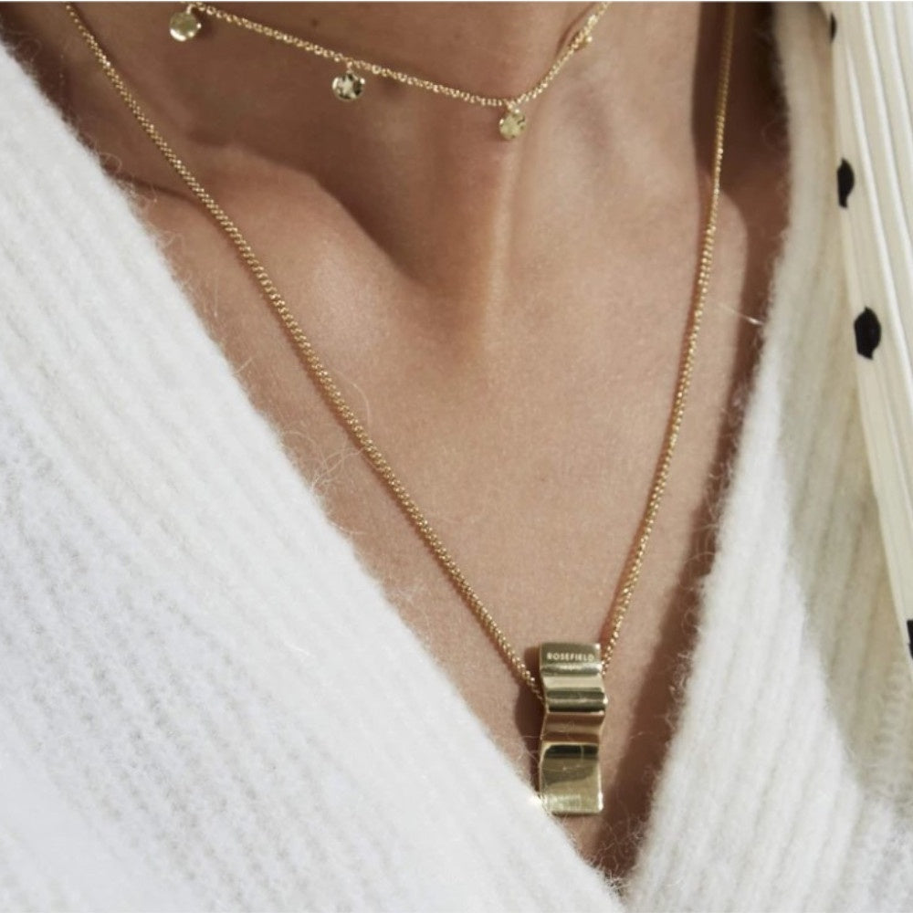 Collar Rosefield Lois de acero chapado en oro